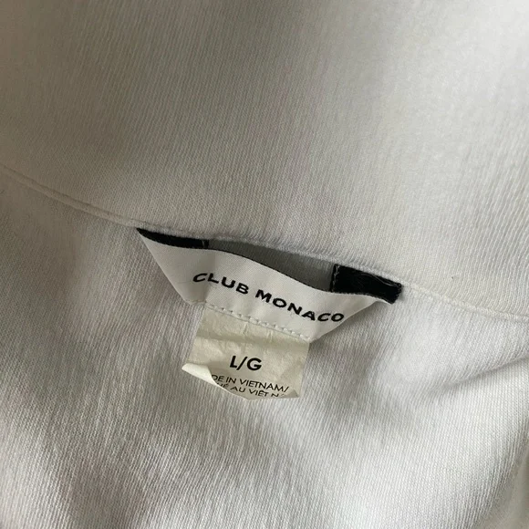 Club Monaco Funnel Neck Sweatshirt in Egret - Picture 10 of 15